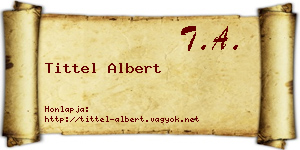 Tittel Albert névjegykártya